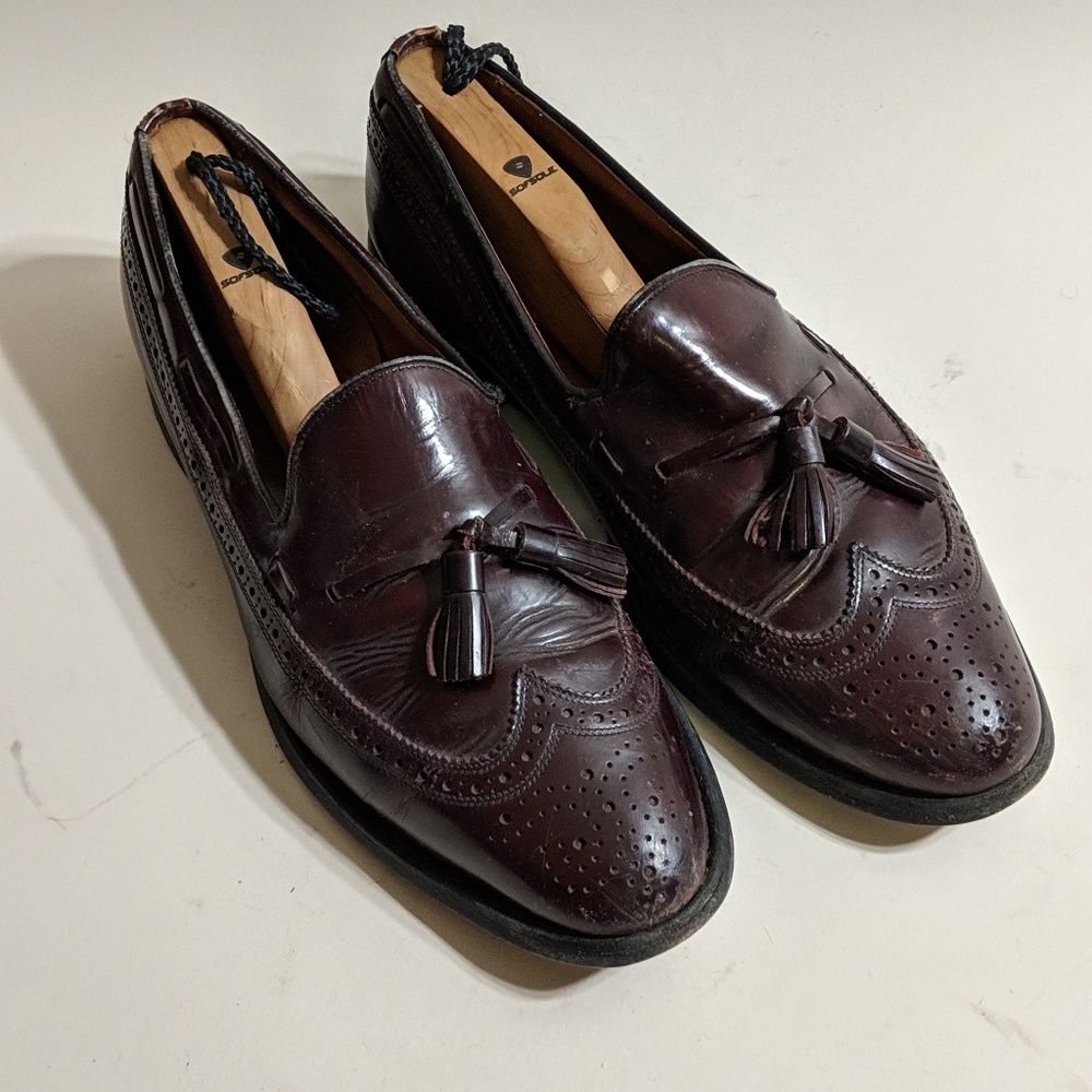Allen Edmonds Slip on wingtips maroon